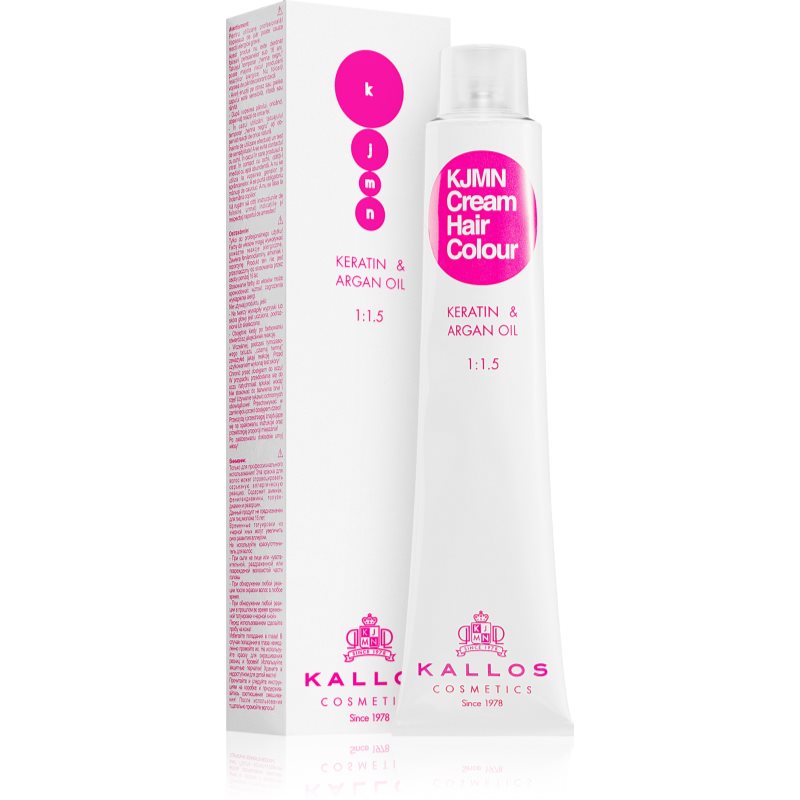 Kallos KJMN Professional Cream Hair Colour Keratin & Argan Oil culoare par cu keratina si ulei de argan culoare 6.1 Dark Ash Blond 100 ml