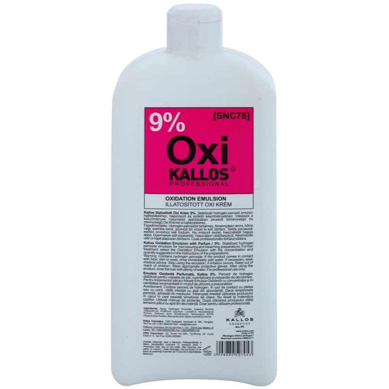 Kallos Kallos Classic Oxi Peroxide Cream 9% pentru uz profesonial 1000 ml