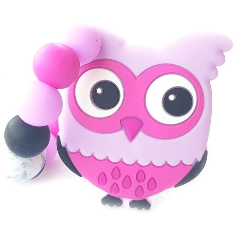 KidPro Teether Owl Pink jucărie pentru dentiție 1 buc