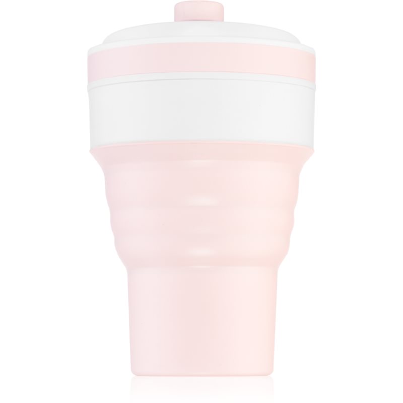 KidPro Collapsible Mug ceasca cu pai Pink 350 ml