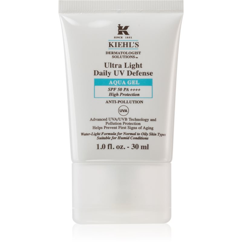 Kiehl\'s Dermatologist Solutions Ultra Light Daily UV Defense Aqua Gel SPF 50 PA++++ lichid protector ultra ușor SPF 50 unisex 30 ml