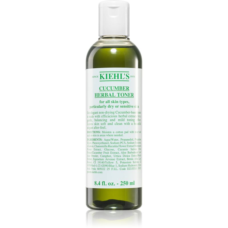 Kiehl\'s Cucumber Herbal Alcohol-Free Toner tonic pentru fata pentru piele uscata spre sensibila 250 ml
