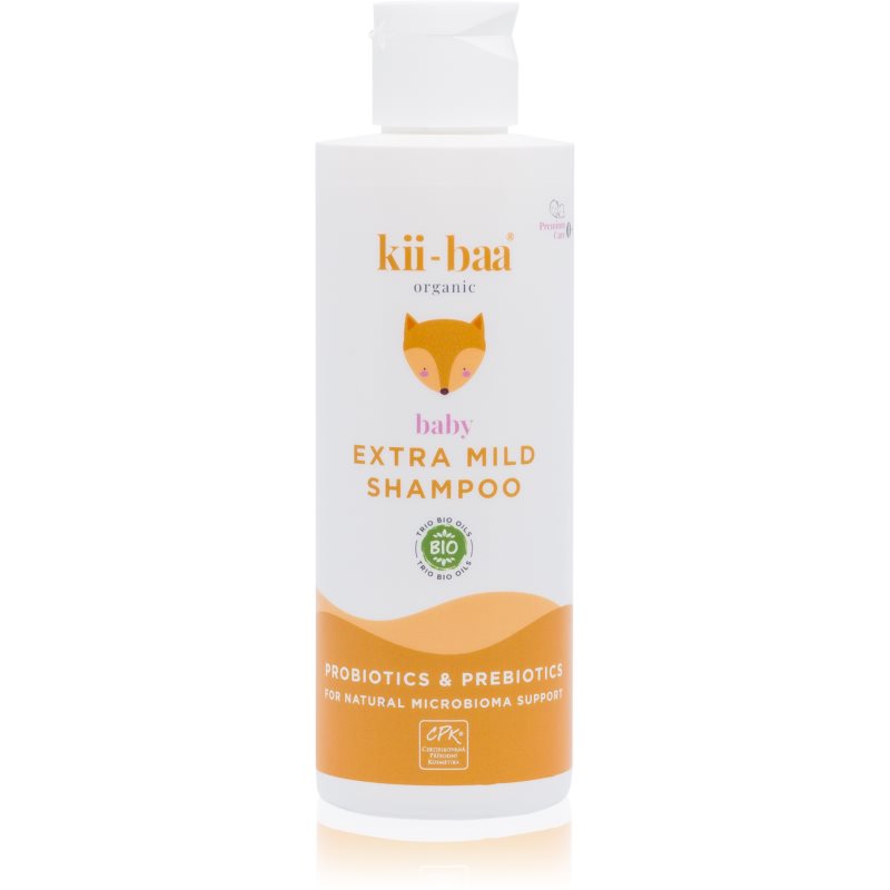 kii-baa® organic Baby Extra Mild Shampoo sampon delicat cu pre- și probiotice pentru nou-nascuti si copii 200 ml