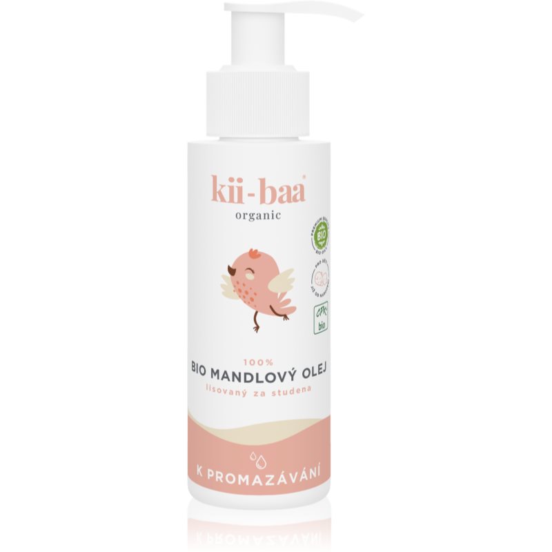 kii-baa® organic 100% Bio Oil Almond ulei de masaj pentru piele sensibila pentru nou-nascuti si copii 100 ml