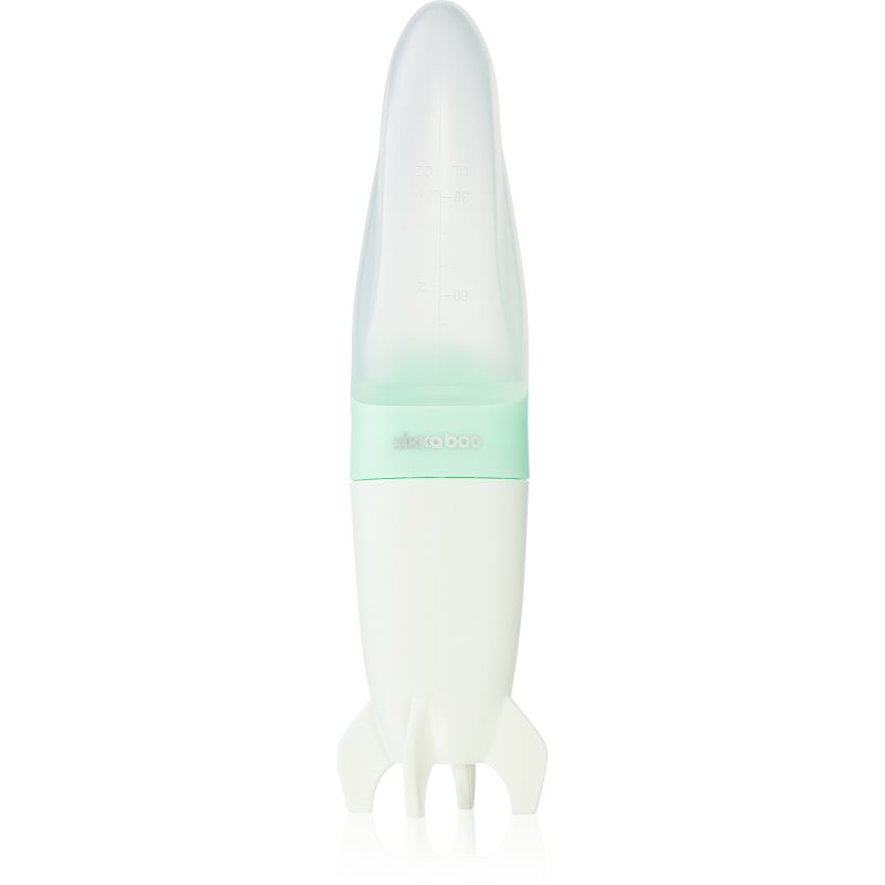 Kikkaboo Rocket biberon cu linguriță 4 m+ Mint 90 ml