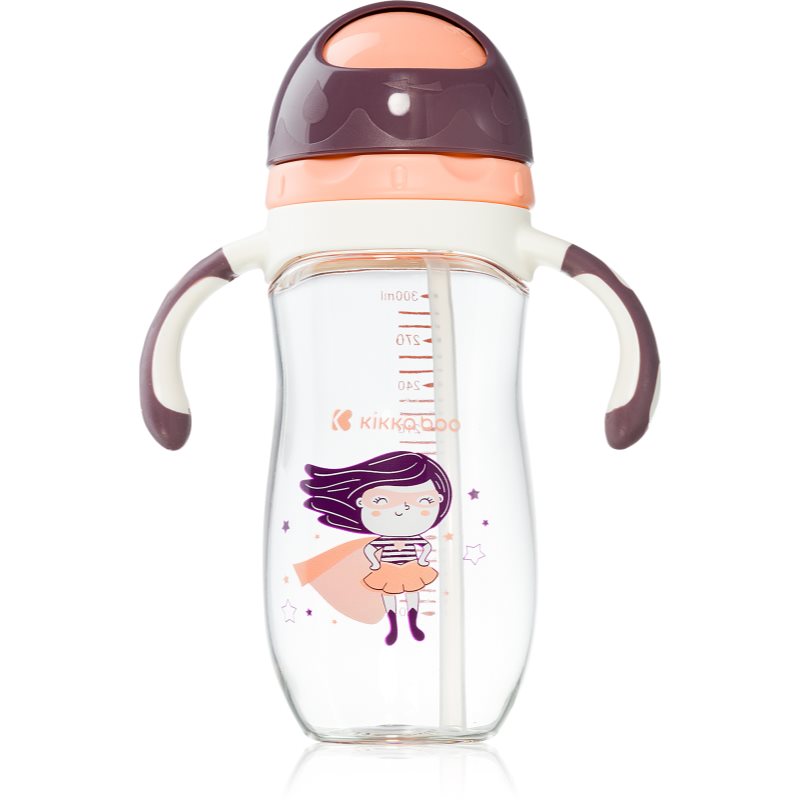 Kikkaboo Sippy Cup with Straw ceasca cu pai 12 m+ Supergirl 300 ml