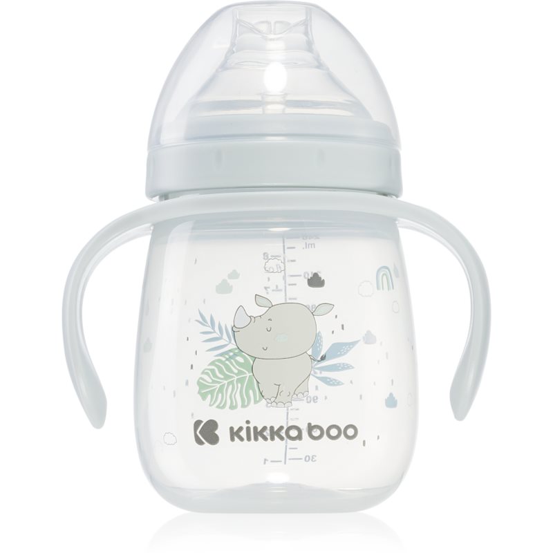 Kikkaboo Savanna Cup with Silicone Spout ceasca cu mânere 6 m+ Blue 240 ml