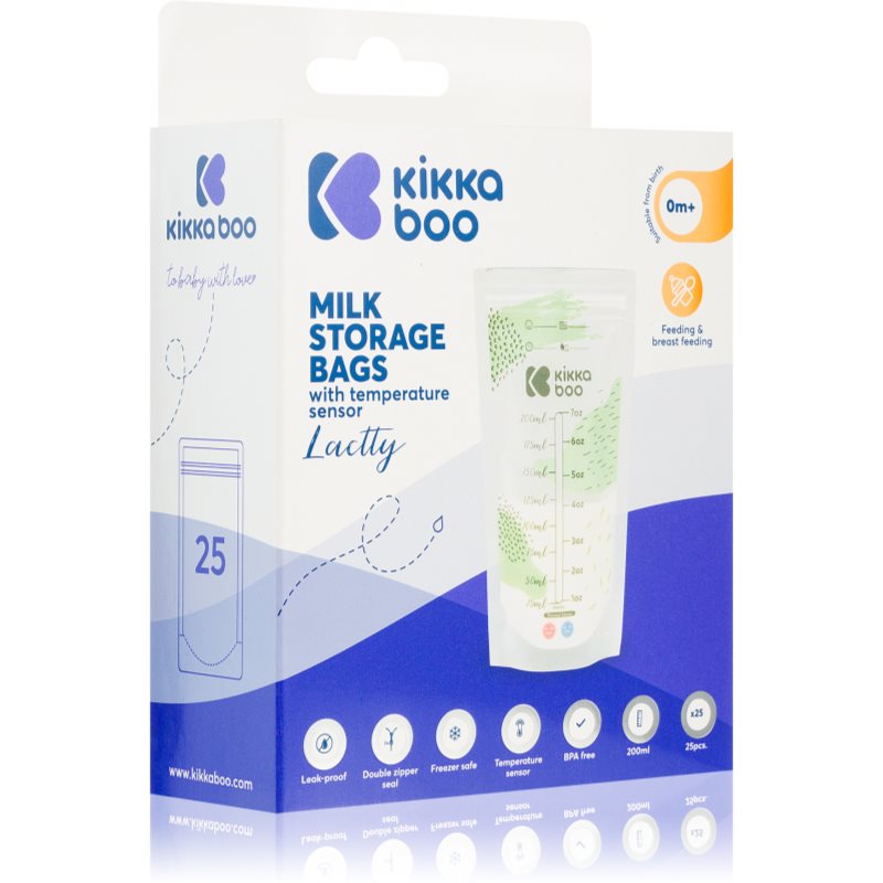 Kikkaboo Lactty sac pentru păstrarea laptelui matern 25x200 ml