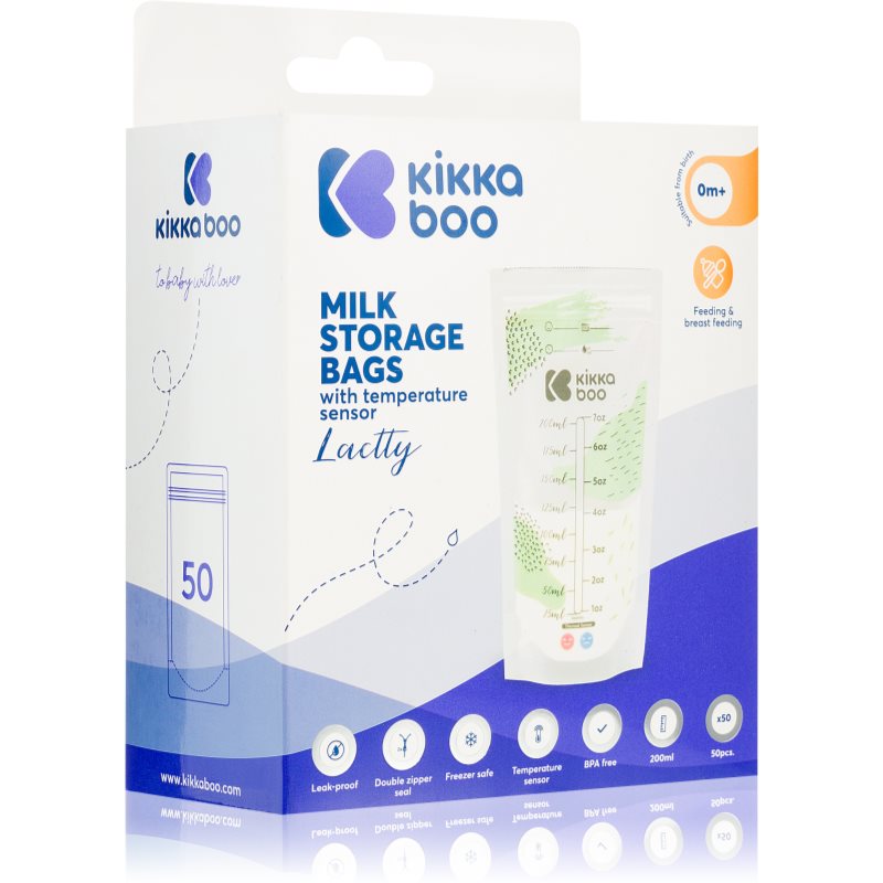 Kikkaboo Lactty sac pentru păstrarea laptelui matern 50x200 ml