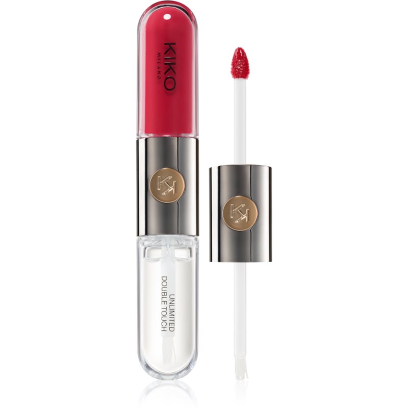 KIKO Milano Unlimited Double Touch Ruj de buze lichid, de lunga durata culoare 108 Satin Currant Red 6 ml