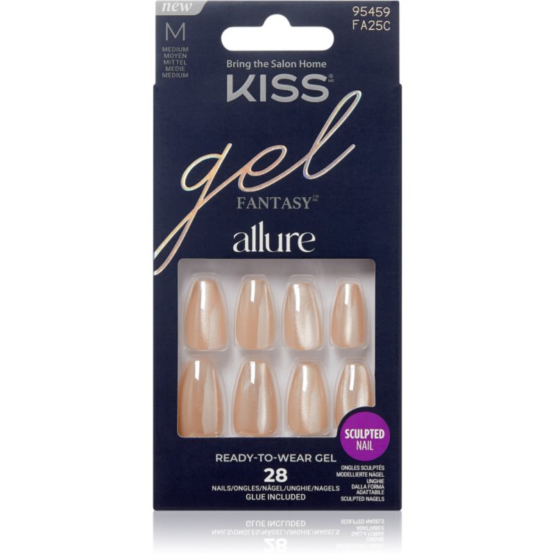 KISS Gel Fantasy Allure unghii artificiale MoonBeam 28 buc