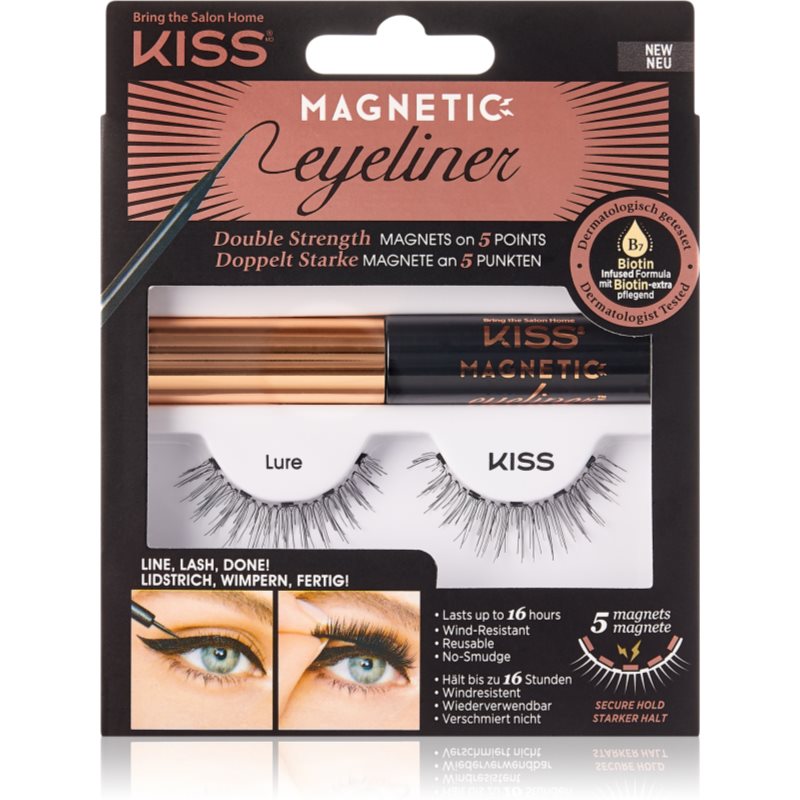 KISS Magnetic Eyeliner & Eyelash Kit gene magnetice 01 Lure 1 pereche