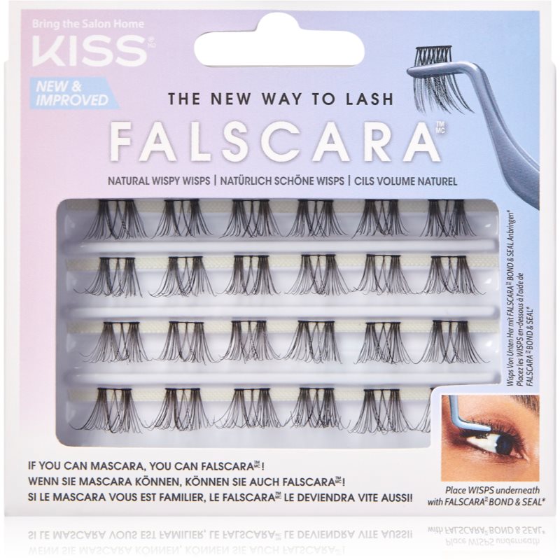 KISS Falscara Wisp mănunchiuri de gene individuale autoadezive Natural Wispy Wisps 24 buc