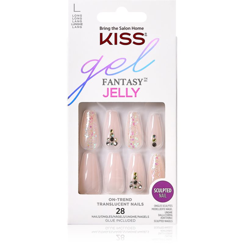 KISS Gel Fantasy Jelly unghii artificiale Jelly Juice 28 buc