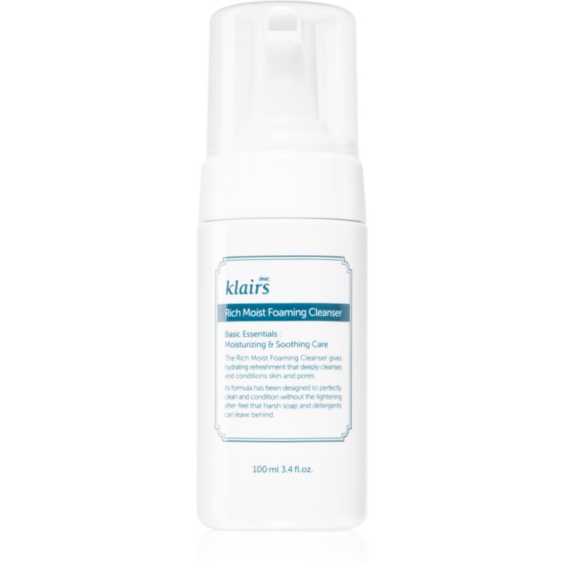 Klairs Rich Moist Foaming Cleanser spuma de curatat cu efect de hidratare 100 ml