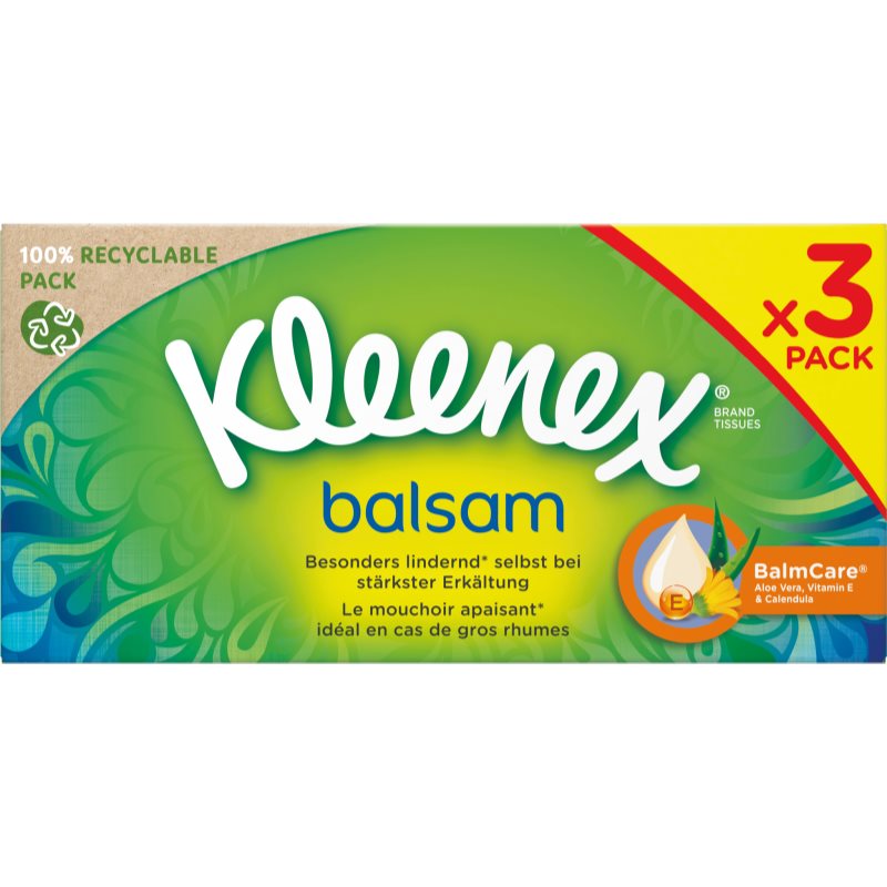 Kleenex Balsam Triple Box batiste de hârtie 3x64 buc