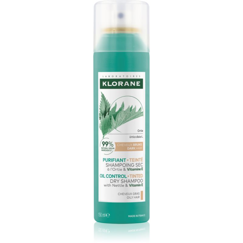 Klorane Nettle șampon uscat pentru păr gras și închis la culoare