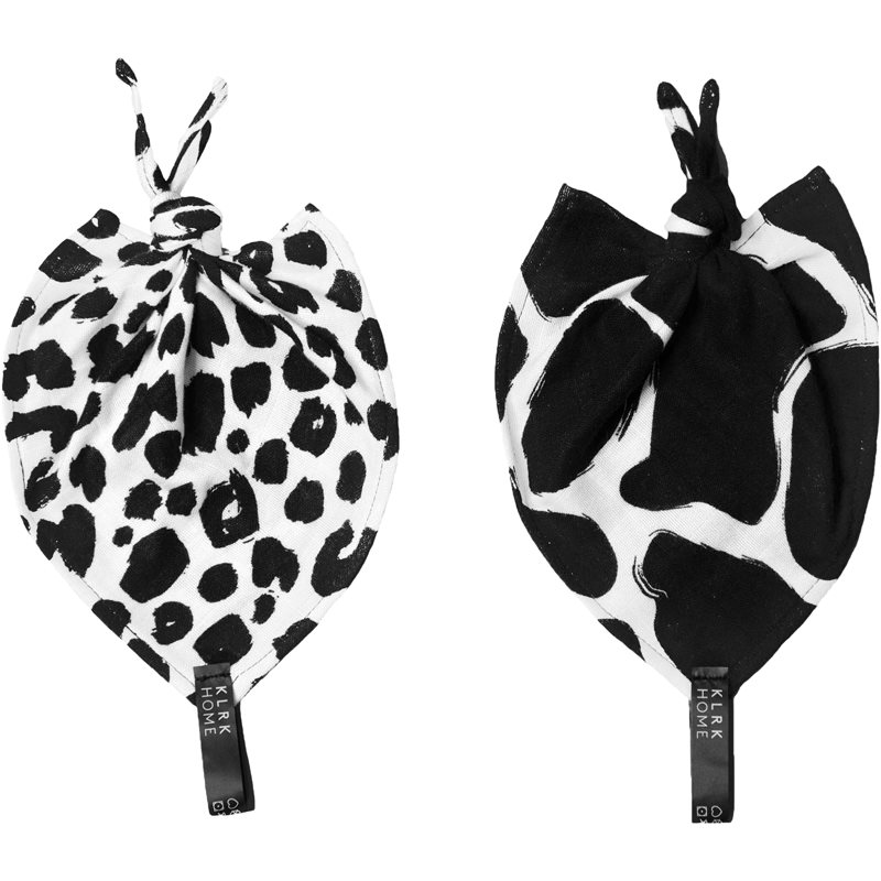KLRK Home Wild B&W Leopard&Giraffe pătură mini cu nod