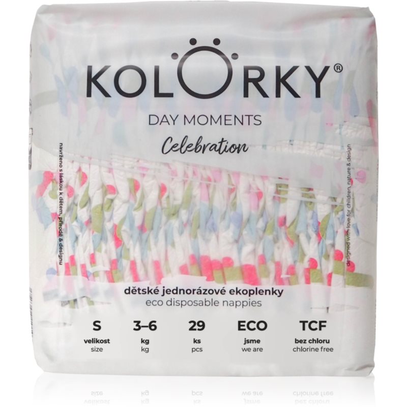 Kolorky DAY Moments Celebration scutece ECO de unică folosință Size S 3-6 kg 29 buc