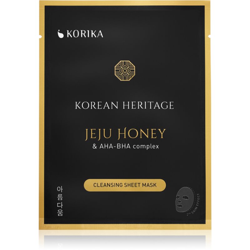 KORIKA Korean Heritage Jeju Honey & AHA-BHA Complex Cleansing Sheet Mask mască cu efect de curățare 25 g