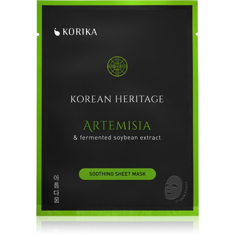 KORIKA Korean Heritage Artemisia & Fermented Soybean Extract Soothing Sheet Mask mască textilă calmantă Artemisia & fermented soybean extract sheet mask 25 g