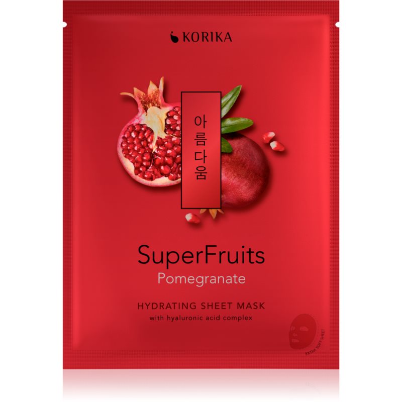 KORIKA SuperFruits Pomegranate - Hydrating Sheet Mask mască textilă hidratantă Pomegranate 25 g