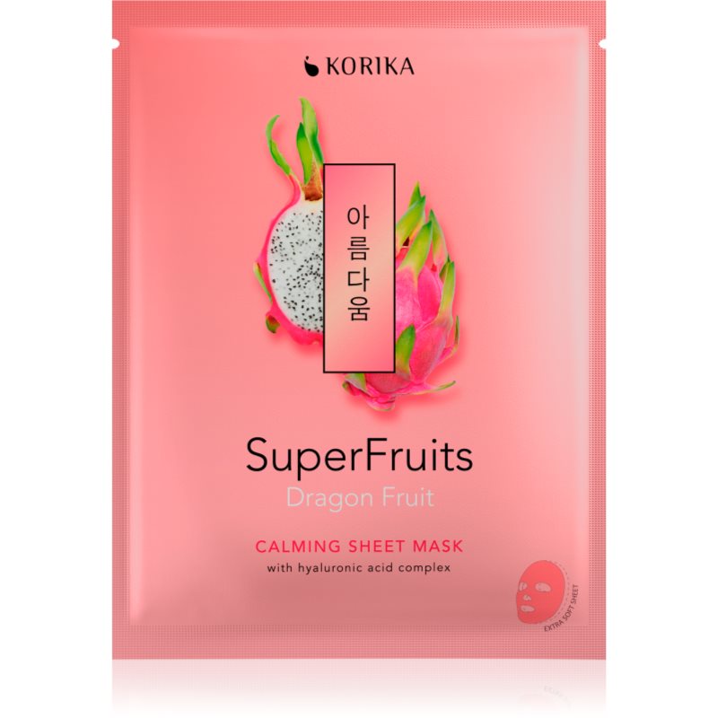 KORIKA SuperFruits Dragon Fruit - Calming Sheet Mask mască textilă calmantă Dragon fruit 25 g