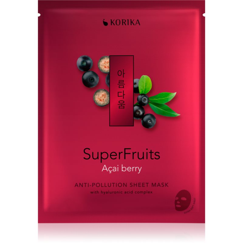 KORIKA SuperFruits Acai Berry - Anti-pollution Sheet Mask masca pentru celule cu efect detoxifiant Acai berry 25 g