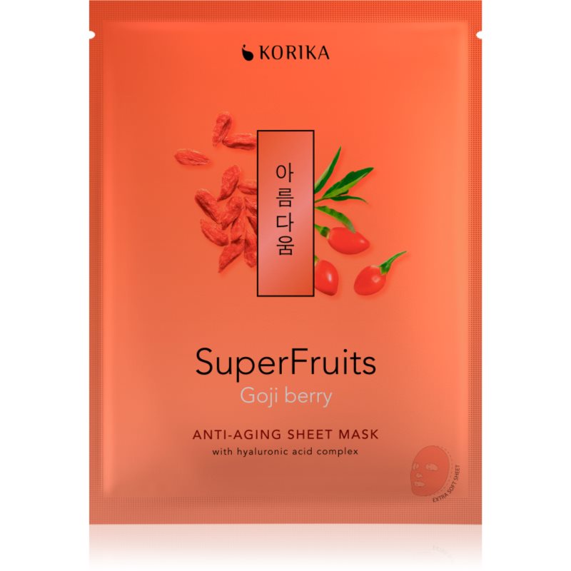 KORIKA SuperFruits Goji Berry - Anti-aging Sheet Mask Masca faciala cu efect de intinerire Goji berry 25 g