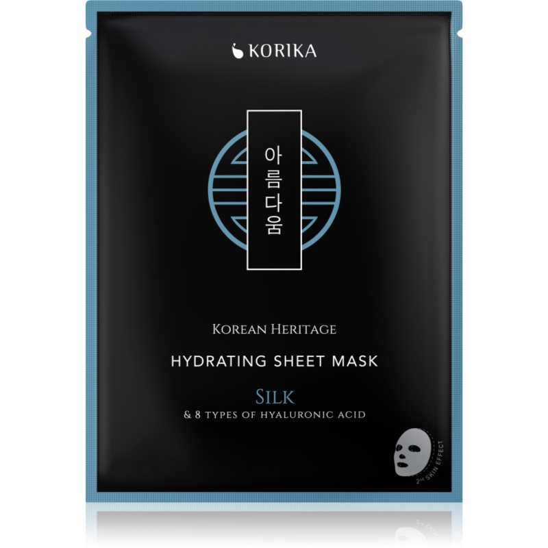 KORIKA Korean Heritage Silk & 8 Types of Hyaluronic Acid Hydrating Sheet Mask mască textilă hidratantă 25 g