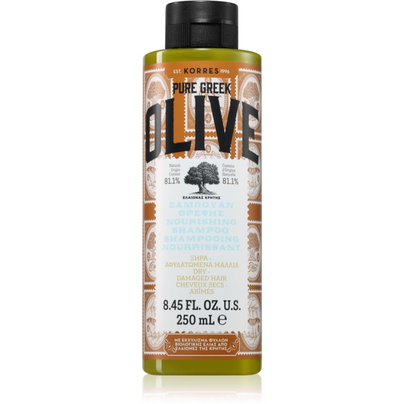 Korres Pure Greek Olive Sampon pentru par uscat si deteriorat 250 ml