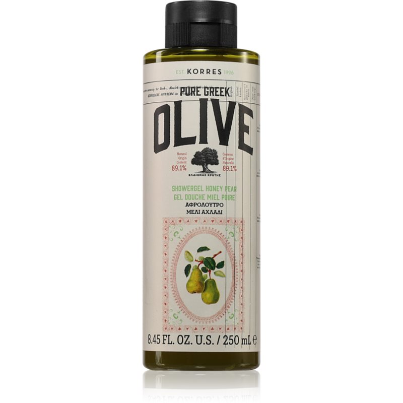 Korres Pure Greek Olive & Honey Pear gel de dus revigorant 250 ml