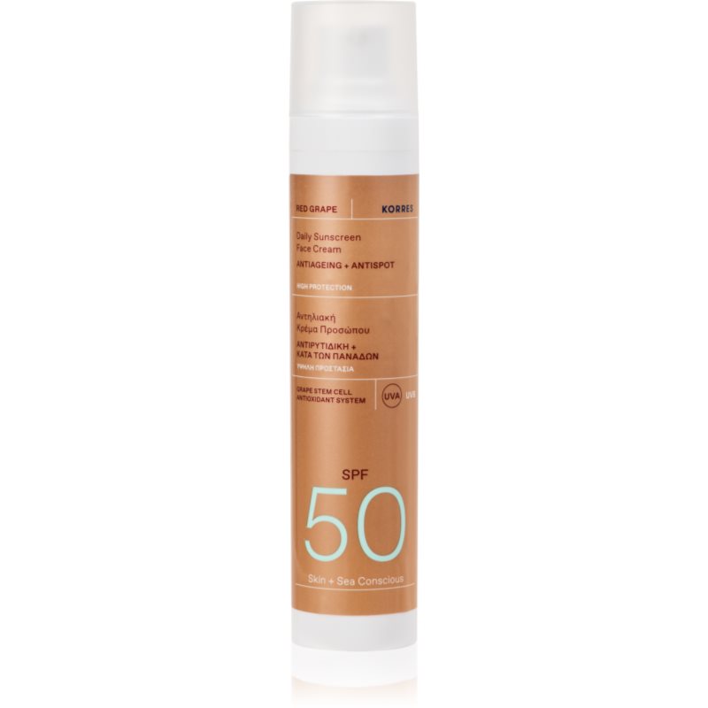Korres Red Grape Daily Sunscreen cremă pentru plaja faciale SPF 50 50 ml