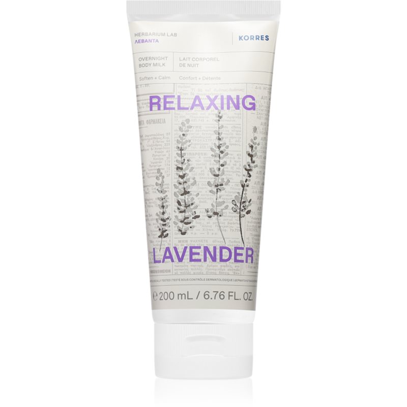 Korres Relaxing Lavender lapte relaxant pentru corp pentru noapte 200 ml