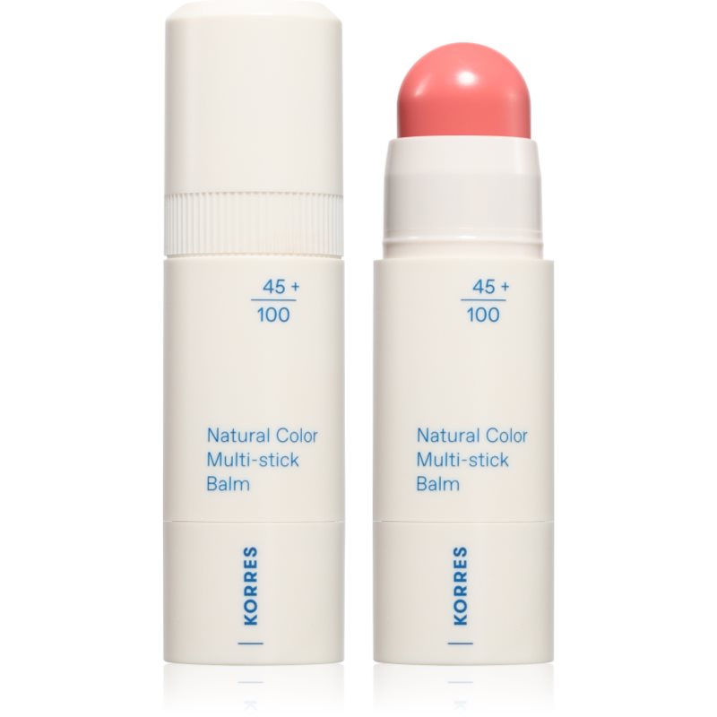 Korres Natural Color Multi-Stick Balm fard multifuncțional, pentru buze și obraz culoare Petal Pink 4.5 g