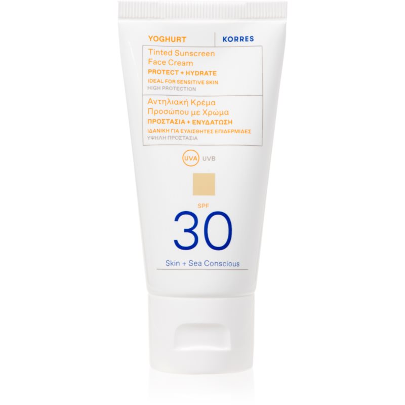 Korres Yoghurt Tinted Sunscreen lotiune de plaja tonifianta SPF 30 50 ml