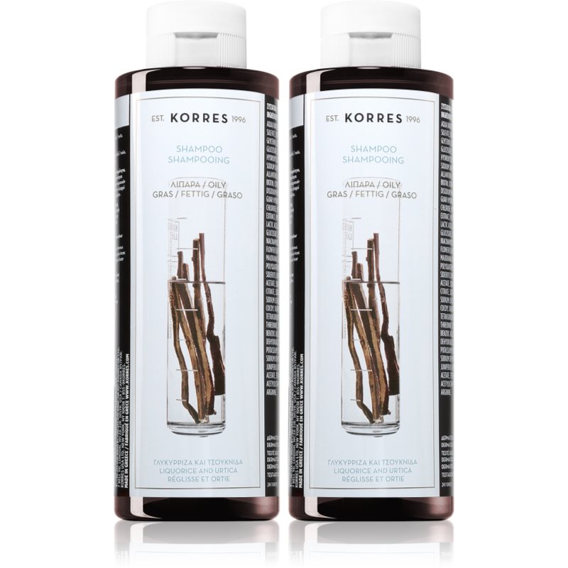 Korres Liquorice and Urtica șampon pentru păr gras ambalaj economic