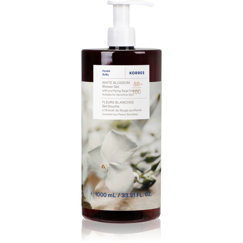 Korres White Blossom gel de dus imbatator cu arome florale 1000 ml