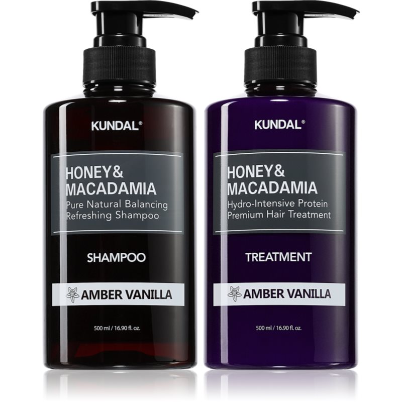 KUNDAL Honey & Macadamia Amber Vanilla set pentru păr uscat și deteriorat