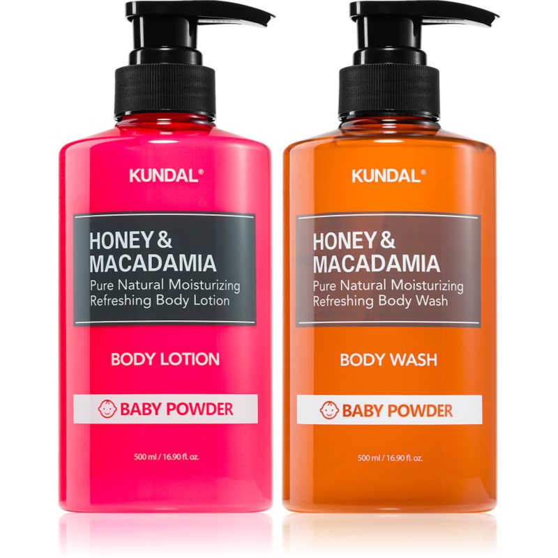 KUNDAL Honey & Macadamia Baby Powder set pentru corp