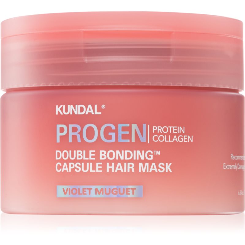 KUNDAL Progen Double Bonding Capsule Hair Mask mască regeneratoare pentru părul deteriorat cu parfum Violet Muguet 180 g