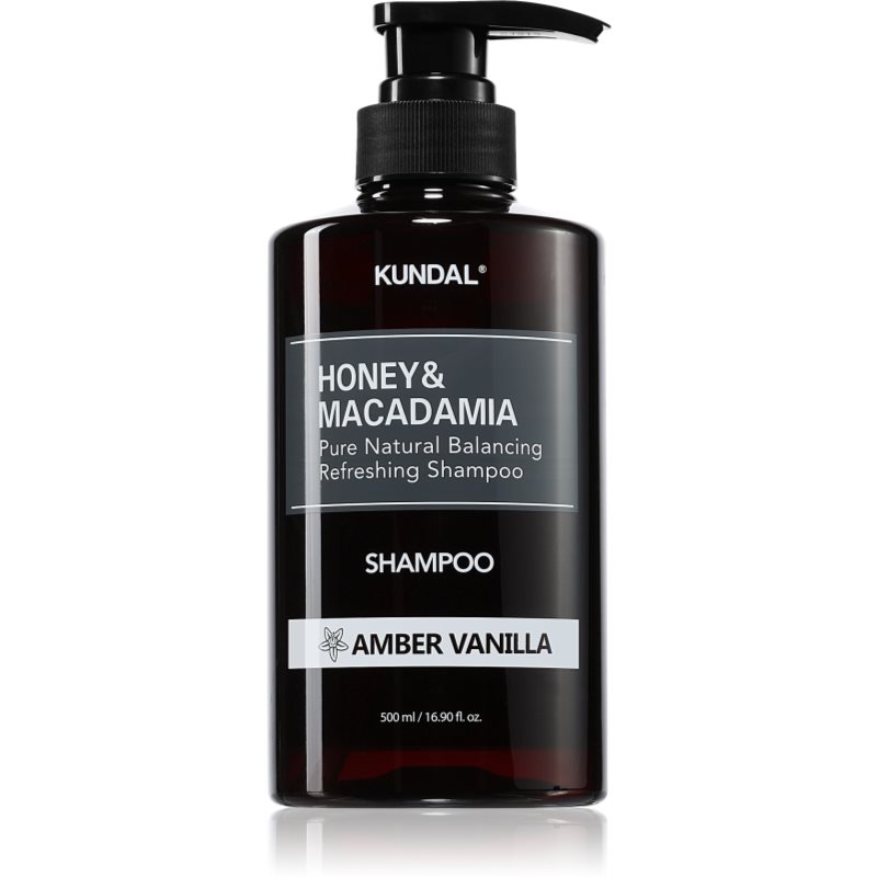 KUNDAL Honey & Macadamia Amber Vanilla sampon natural pentru păr uscat și deteriorat 500 ml