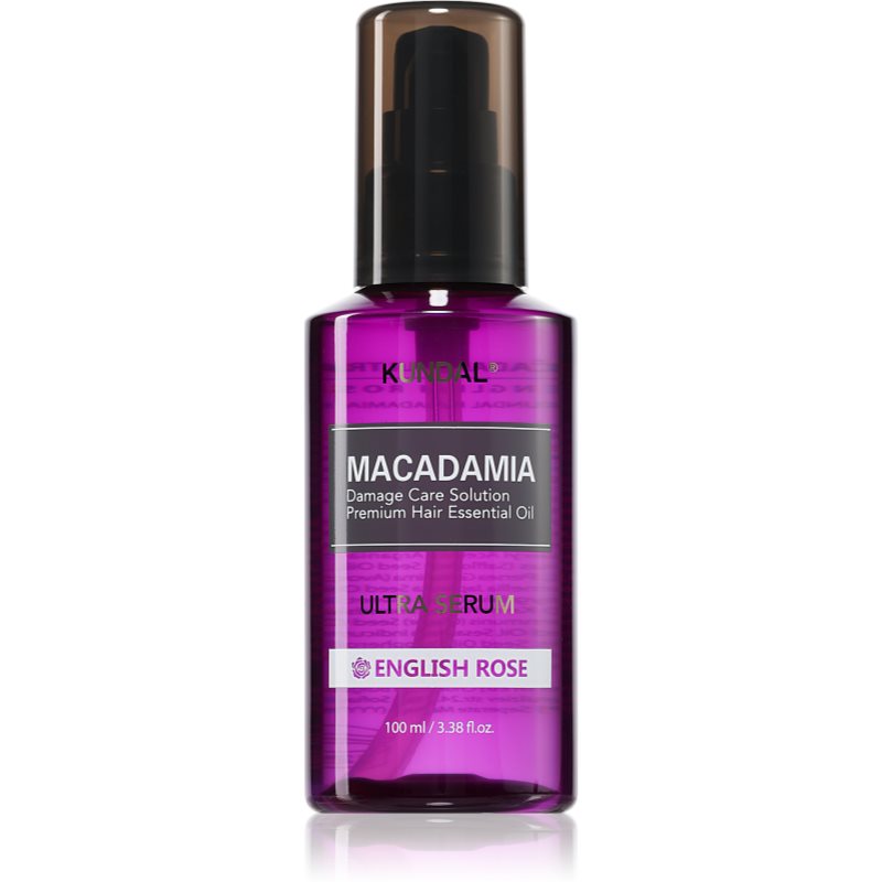 KUNDAL Macadamia Ultra Serum English Rose ser ulei regenerator pentru par deteriorat 100 ml