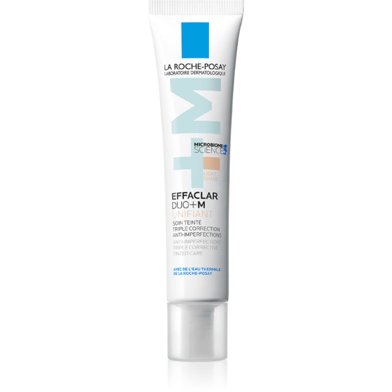 La Roche-Posay Effaclar DUO+M Unifiant crema tonica iluminatoare cu efect de hidratare culoare Light 40 ml