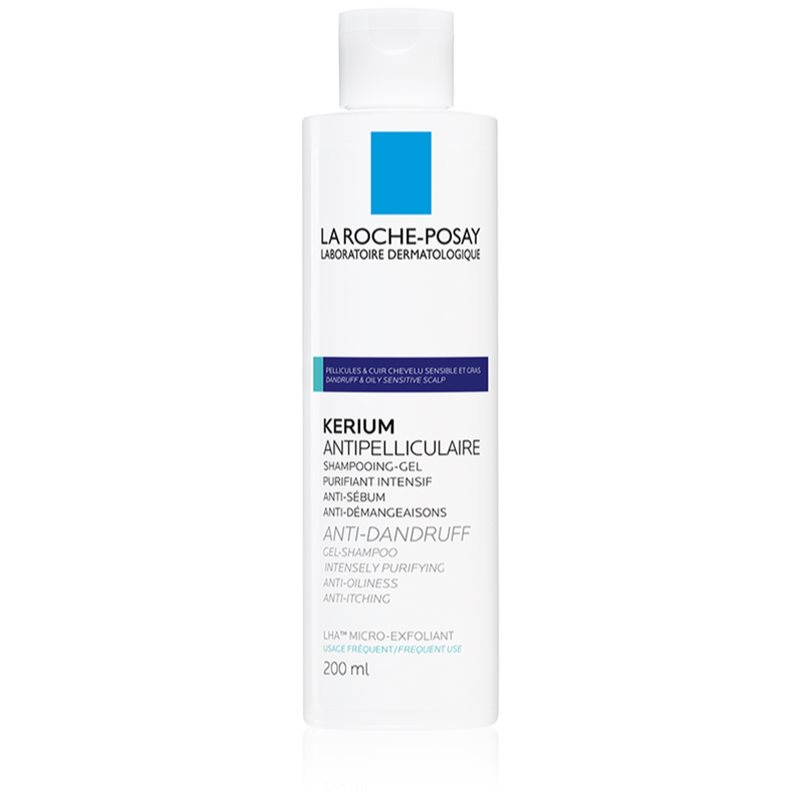 La Roche-Posay Kerium Anti-Dandruff șampon exfoliant pentru par gras si cu matreata 200 ml