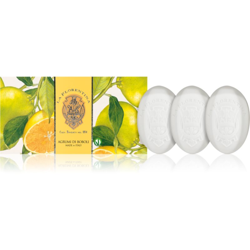 La Florentina Boboli Citrus Hand Soap set de săpunuri solide citrice 3x150 g