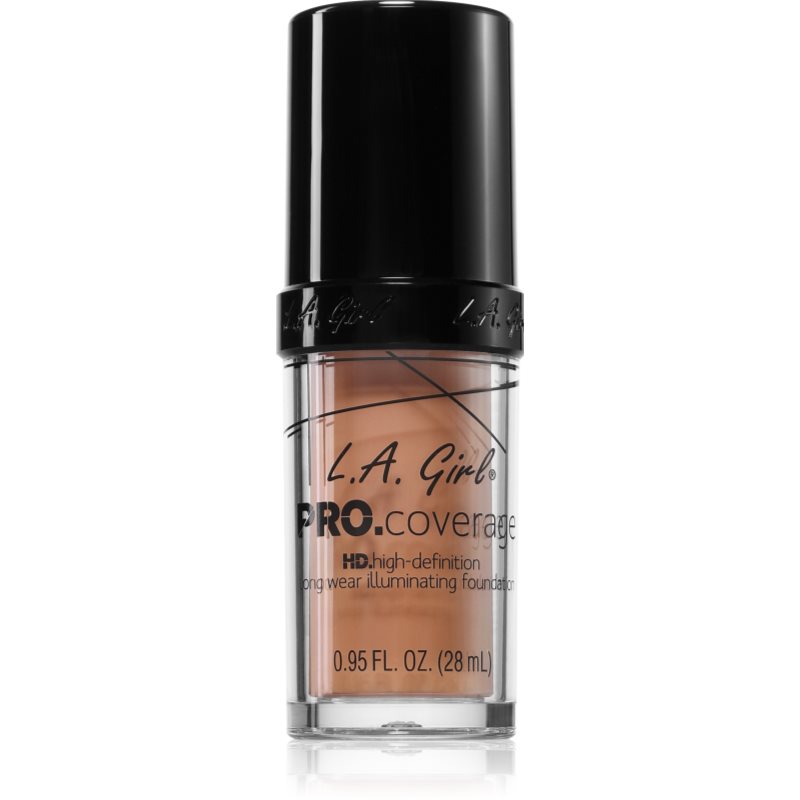 L.A. Girl Cosmetics PRO. Coverage fond de ten lichid iluminator culoare Nude Beige 28 ml