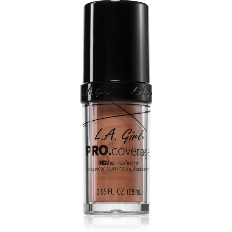 L.A. Girl Cosmetics PRO. Coverage fond de ten lichid iluminator culoare Beige 28 ml