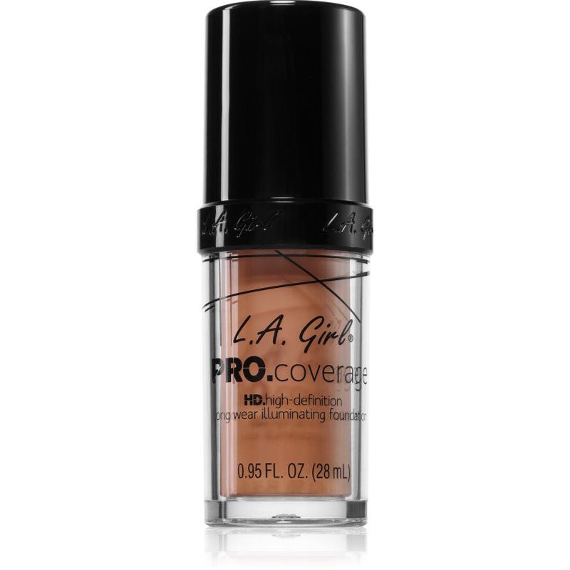 L.A. Girl Cosmetics PRO. Coverage fond de ten lichid iluminator culoare Warm Beige 28 ml