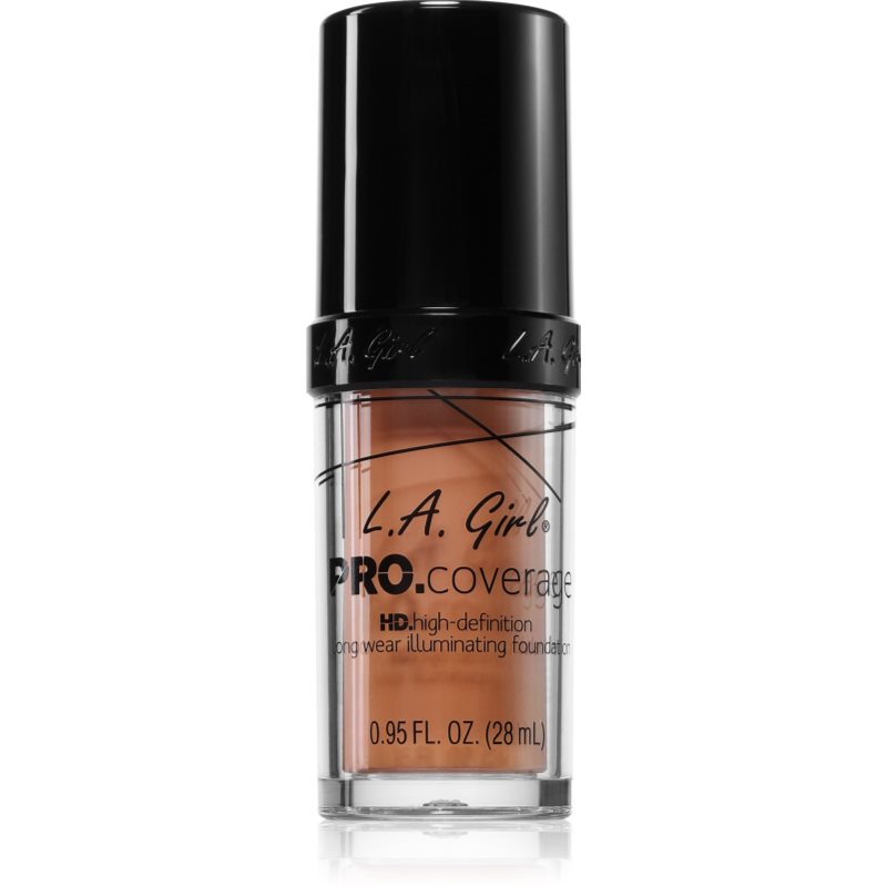 L.A. Girl Cosmetics PRO. Coverage fond de ten lichid iluminator culoare Soft Honey 28 ml